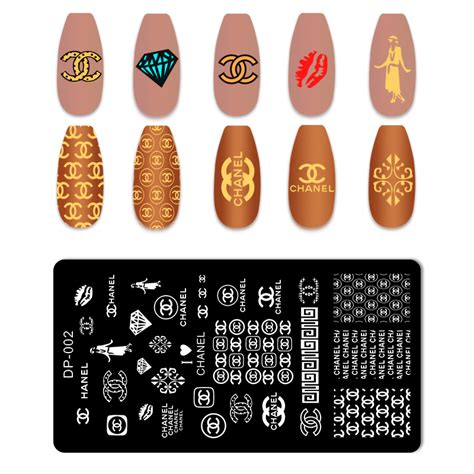 chanel nail stamp plate|chanel nail stickers.